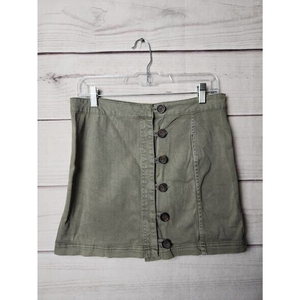 Altar'd State Women's Green Denim A Line Mini Skirt Size L‎